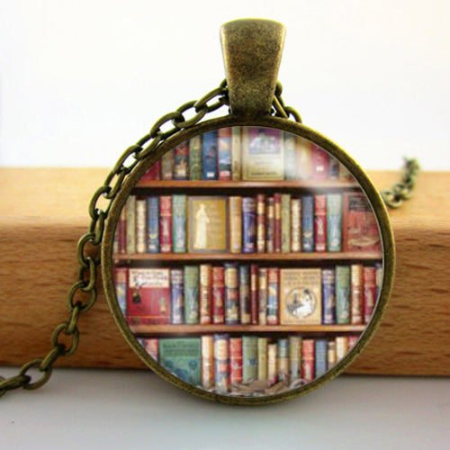 Library Book Case Necklace Vintage Style