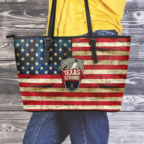 Texas Strong Large Leather Tote Bag