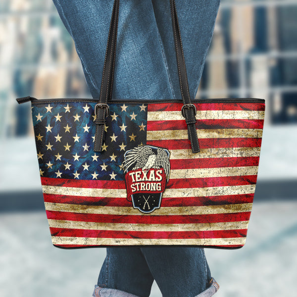 Texas Strong Large Leather Tote Bag