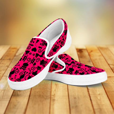 Cats Pink Slip Ons