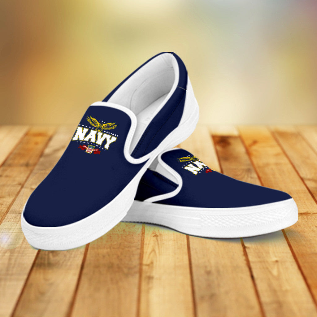 Navy Slip Ons