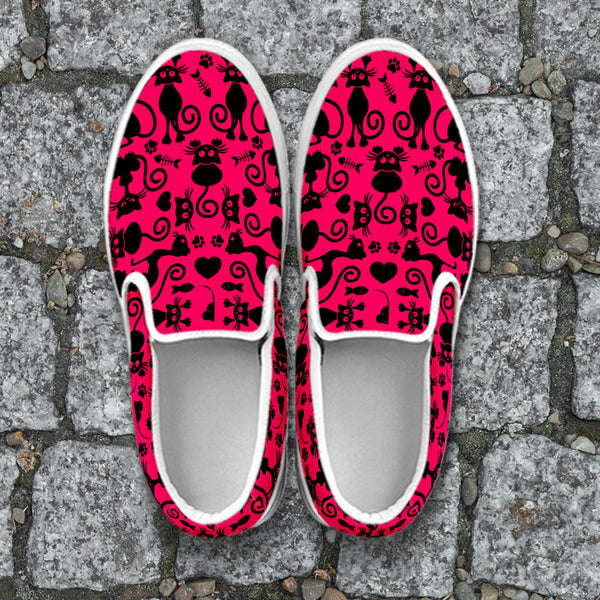 Cats Pink Slip Ons