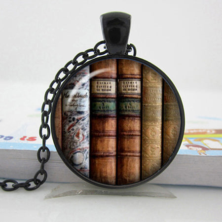 Library Book Case Necklace Vintage Style